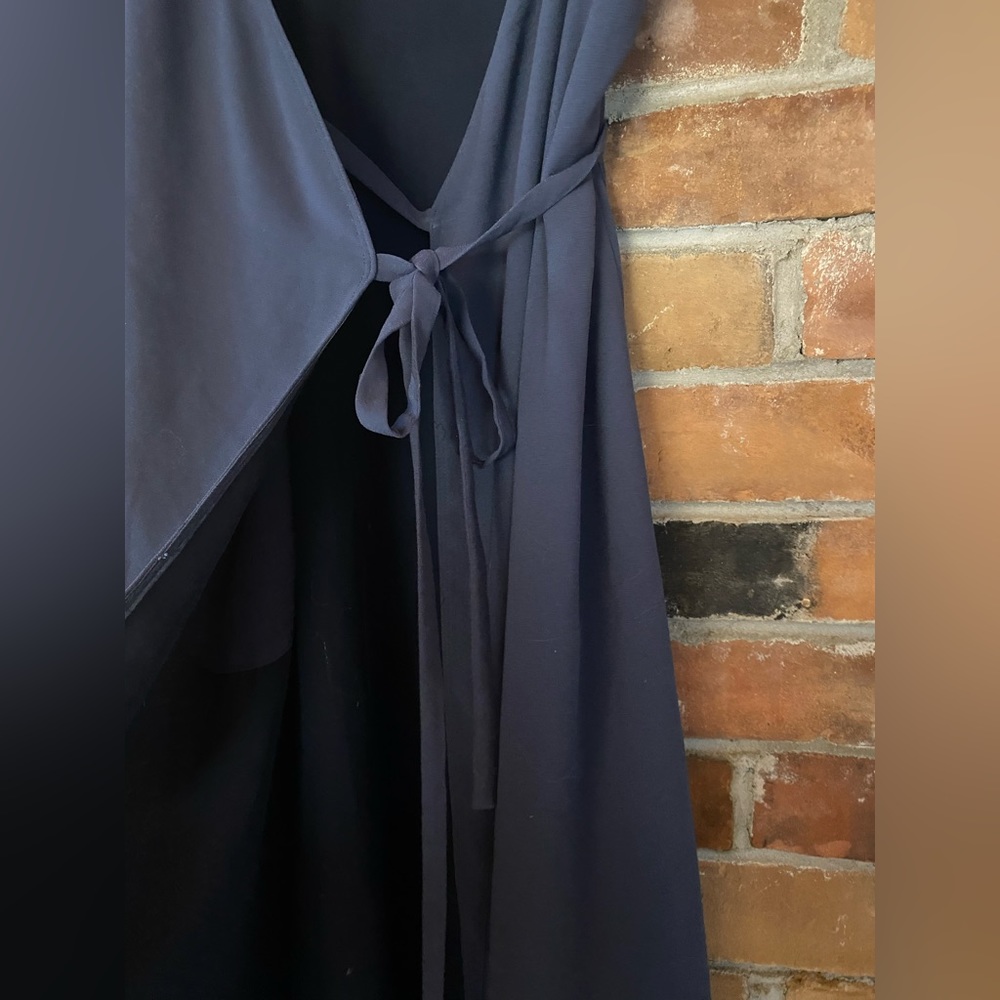 SOLD ARITZIA WILFRED astere wrap midi dress navy blue size XS - Picture 6 of 11